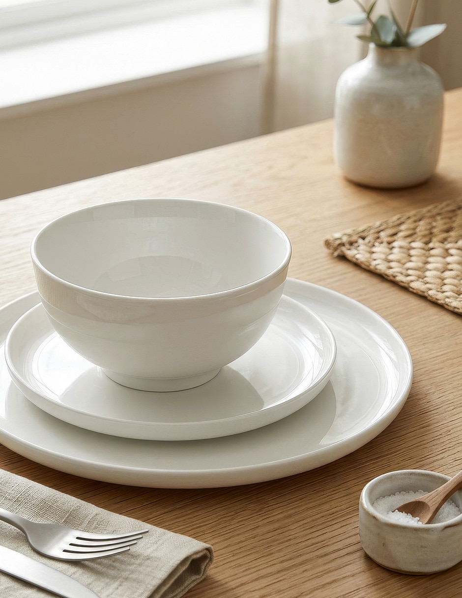 Vajilla cerrada Blanqui de porcelana para 4 personas 3